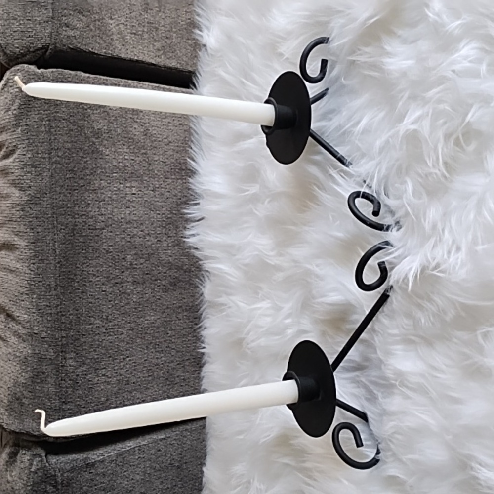 Candles with wrought iron holders